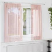 vidaXL Voile gardiner med stångfickor 2 st rosa