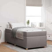 vidaXL Sängram med madrass Taupe 90 x 190 cm tyg