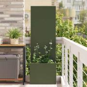 vidaXL Trädgårds integritetsskärm Olivgrön 50 x 140 cm Kallvalsat stål