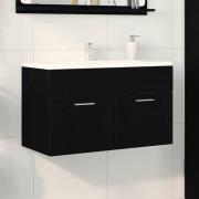 vidaXL Handfatsskåp Svart Ek 90 x 38.5 x 46 cm Konstruerat trä