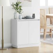 vidaXL Skänk med LED -remsljus Vit 71 x 34.5 x 75 cm Konstruerat trä