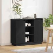 vidaXL Sideboard med hylla Svart Ek 90 x 32 x 75 cm Konstruerat trä