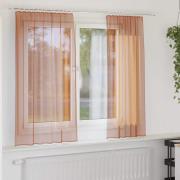 vidaXL Voile gardiner med stångfickor 2 st terrakotta