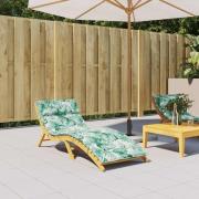 vidaXL Dyna till solsäng bladmönster 180x60x4 cm oxfordtyg