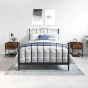 vidaXL Sängbord 2 st rökfärgad ek 34x35,5x45 cm konstruerat trä