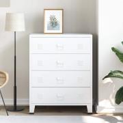 vidaXL Byrå industriell vit 78x40x93 cm metall