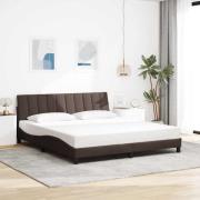 vidaXL Bed Frame without Mattress "Hanko" Dark Brown 180x200 cm Fabric