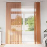 vidaXL Voile gardiner med stångfickor 2 st terrakotta