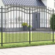 vidaXL Trädgårdsstaket Grå 190 cm Pulverlackerad stål