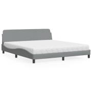 vidaXL Bed with Mattress "Dover" Light Grey 180x200 cm Fabric