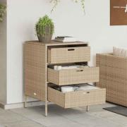 vidaXL Trädgårdsskåp beige 55x59x80 cm konstrotting