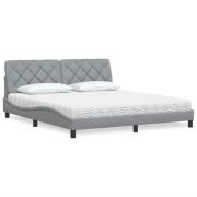 vidaXL Bed with Mattress Light Grey 180x200 cm Fabric
