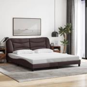 vidaXL Bed Frame without Mattress "Hvar" Dark Brown 180x200 cm Fabric