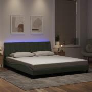 vidaXL Bed Frame with LED without Mattress "Hanko" Light Grey 180x200 ...