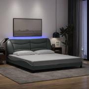 vidaXL Bed Frame with LED without Mattress "Hvar" Light Grey 180x200 c...