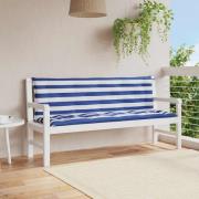 vidaXL Bänkdynor 2 st blå&vit randig 150x50x7 cm tyg