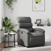 vidaXL Massagefåtölj grå konstläder