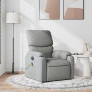 vidaXL Massagefåtölj ljusgrå tyg