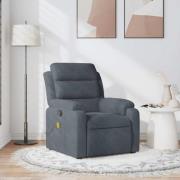 vidaXL Massagefåtölj mörkgrå sammet