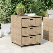 vidaXL Trädgårdsskåp beige 55x59x69 cm konstrotting