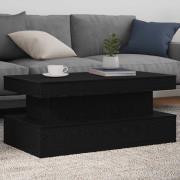 vidaXL Soffbord med LED svart ek 90x50x40 cm