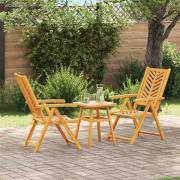 vidaXL Trädgårds Bistro Set 3 pcs Brun massivt akacia