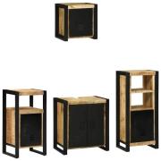 vidaXL Badrumsmöbelset 4 pcs Brun 55 x 35 x 60 cm Massivt mangoträ