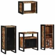 vidaXL Badrumsmöbelset 4 pcs Flerfärgsdesign Massivt återvunnet trä
