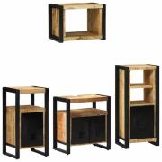 vidaXL Badrumsmöbelset 4 pcs Brun 55 x 35 x 60 cm Massivt mangoträ