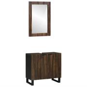 vidaXL Badrumsmöbelset med hylla 2 pcs Valnöt Brun 62 x 33 x 58 cm