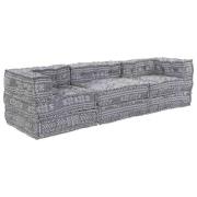 vidaXL Modulär soffa Geometriskt 3 pcs Ljusgrå 70 x 70 x 56 cm tyg