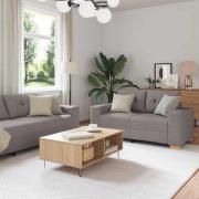 vidaXL Soffset med kudde med kudde 2 pcs Taupe 221 x 78 x 80 cm Tyg