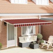 vidaXL Utfällbar markis Flerfärgad rand 350x200 cm tyg