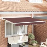 vidaXL Utfällbar markis Brun 350x200 cm tyg