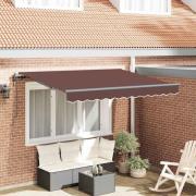 vidaXL Utfällbar markis Brun 350 x 200 cm Polyester och aluminium