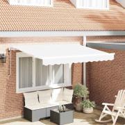 vidaXL Utfällbar markis Vit 350 x 200 cm Polyester och aluminium