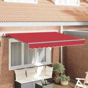 vidaXL Utfällbar markis Röd 350 x 200 cm Polyester och aluminium