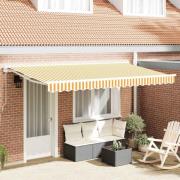 vidaXL Utfällbar markis Gul och Vit 400x200 cm tyg