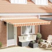 vidaXL Utfällbar markis Flerfärgad rand 400x200 cm tyg