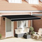 vidaXL Utfällbar markis Svart 400 x 200 cm Polyester, aluminium