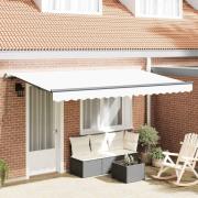 vidaXL Utfällbar markis Vit 400 x 200 cm Polyester och aluminium