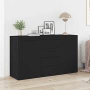 vidaXL Sideboard med låda Svart 120 x 36 x 69 cm Konstruerat trä