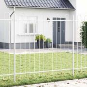 vidaXL Trädgårdsstängsel Vit 6.8 x 1.5 m Pulverlackerad stål