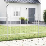 vidaXL Trädgårdsstängsel Vit 10.2 x 0.8 m Pulverlackerad stål