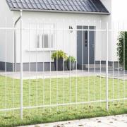 vidaXL Trädgårdsstängsel Vit 15.3 x 1.5 m Pulverlackerad stål