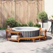 vidaXL Bubbelbad Omgivning Brun Ø255 cm massivt akacia