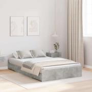 vidaXL Förvaringssängram Betonggrå 120 x 200 cm Konstruerat trä