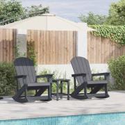 vidaXL Adirondack Gungstolar 2 pcs Ljusgrå HDPE