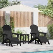 vidaXL Trädgårdsloungemöbler 2 pcs Svart 74 x 82 x 90cm Plast