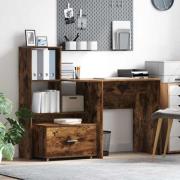 vidaXL Skrivbord Rökfärgad ek 131.5 x 50 x 106.5 cm Konstruerat trä